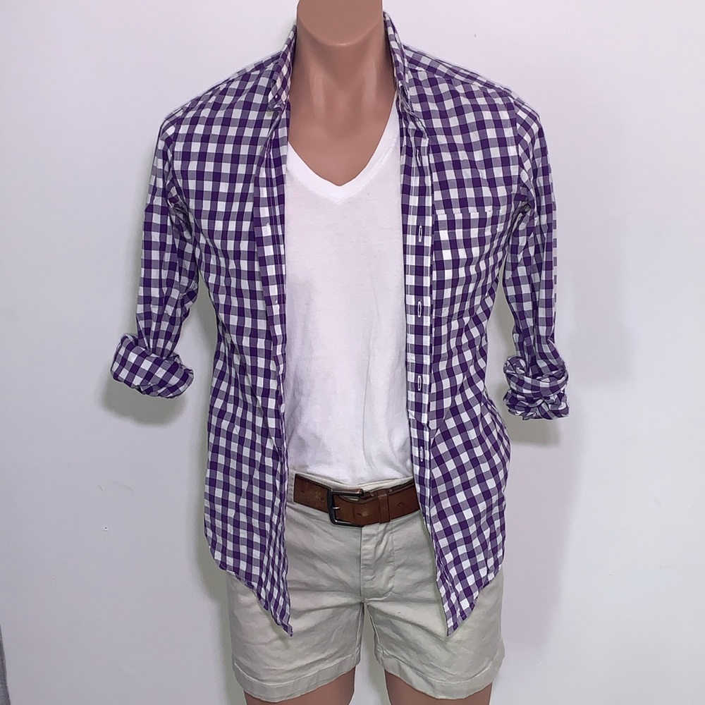 J Crew Slim Fit Purple Checkered Shirt